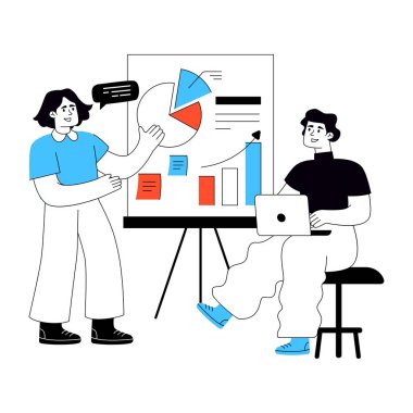 İş sunumu illüstrasyonu, düzenlenebilir vektör