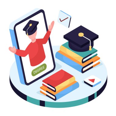 Mezun olmanın modern tasarım çizimi