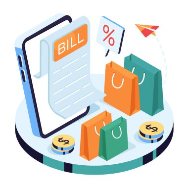 Alışveriş faturasının bir çizimi