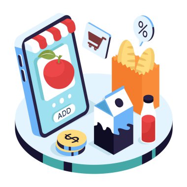 Mobil marketin eşsiz tasarım çizimi