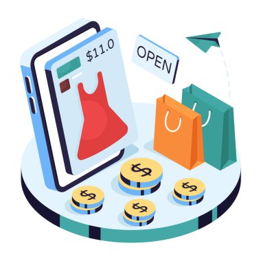 İnternetten elbise satın almanın renkli tasarımı