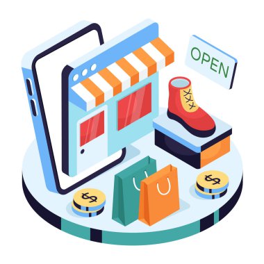 Çevrimiçi mağazanın mükemmel tasarım çizimi