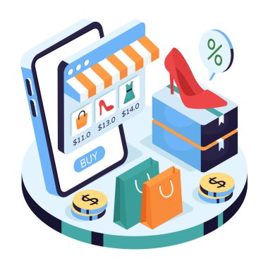 Alışveriş sitesinin eşsiz tasarım çizimi