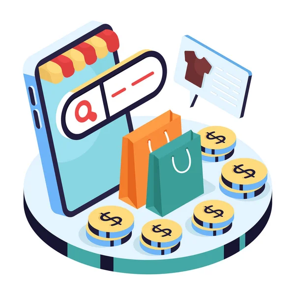 Arama alışverişinin modern tasarım illüstrasyonu