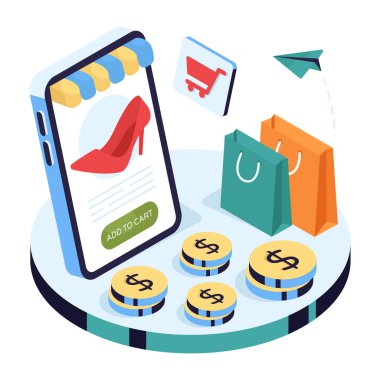 Çevrimiçi satın alma topuğunun benzersiz tasarımı