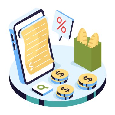 Alışveriş faturasının bir çizimi