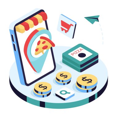 Pizzacının yerini gösteren bir çizim.