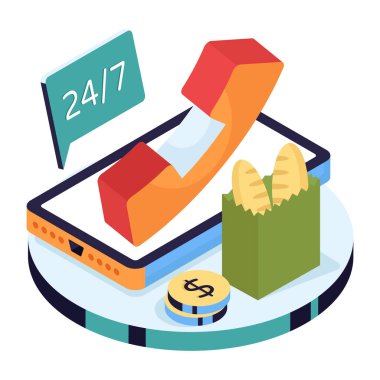 Renkli bir tasarım çizimi. 24 saat yardım hattı.