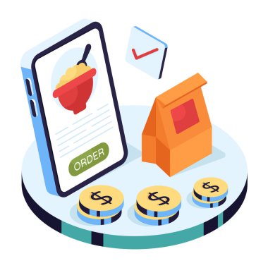 Sipariş edilmiş dondurma illüstrasyonunun prim indirimi