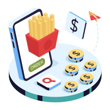 Mobil kızartma siparişinin eşsiz bir tasarımı.