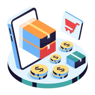 Mobil paket ödemesinin yaratıcı tasarım simgesi