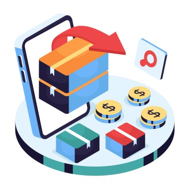 Parcel return vector icon