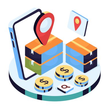 Telefon paket takibinin modern tasarım simgesi