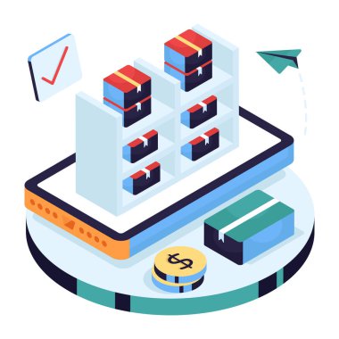 Paket çantasının premimium indirme simgesi