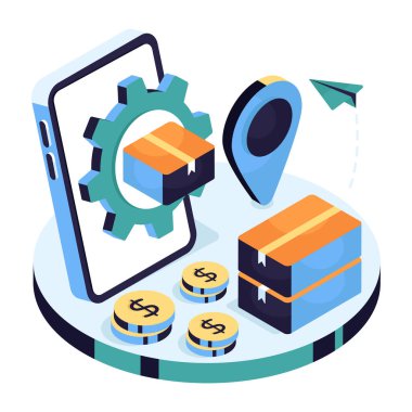 Trendy design icon of parcel management