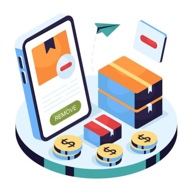 Paketi kaldırmak için benzersiz bir tasarım simgesi