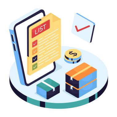 Mobil kontrol listesinin premimium indirme simgesi