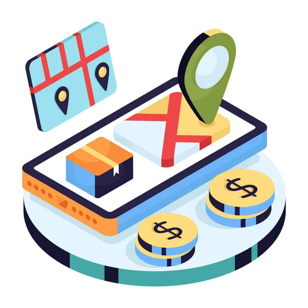 Mobil parsel konumu için mükemmel tasarım simgesi