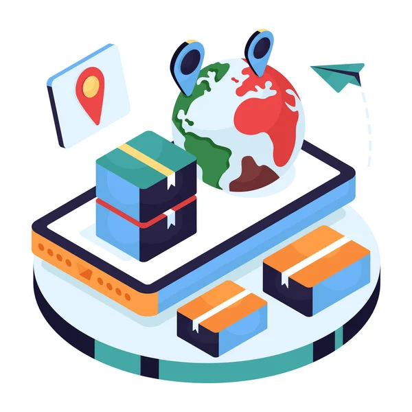 Küresel parsel konumunun eşsiz bir tasarım simgesi