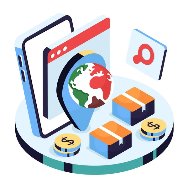 Küresel konumun eşsiz bir tasarım simgesi