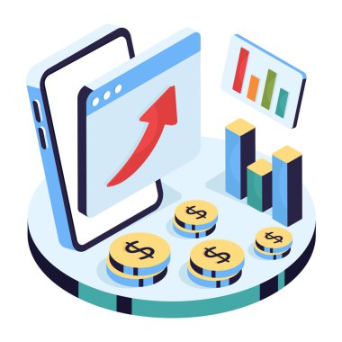 Çevrimiçi büyüme grafiğinin renkli tasarımı