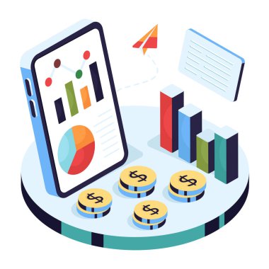İş analitik uygulamasının eşsiz tasarım çizimi