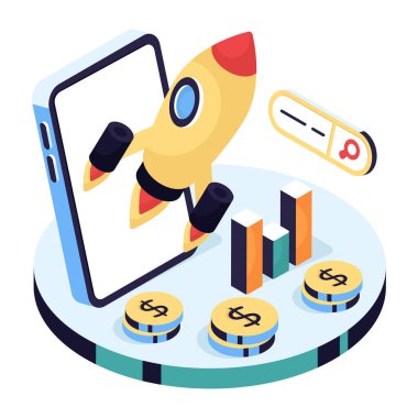 Girişimin premium indirme illüstrasyonu