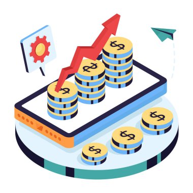 Finansal büyüme grafiğinin renkli tasarımı