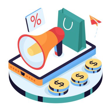 Çevrimiçi alışveriş pazarlamasının yaratıcı tasarım çizimi