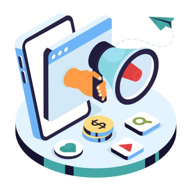 Pazarlama sitesinin modern tasarım illüstrasyonu