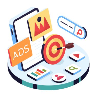 Reklam hedefinin illüstrasyon tasarımı