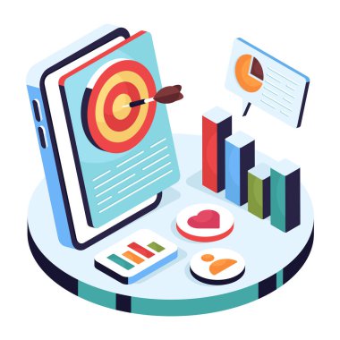 Mobil hedefin moda tasarım illüstrasyonu