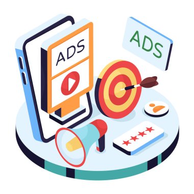 Reklam hedefinin illüstrasyon tasarımı