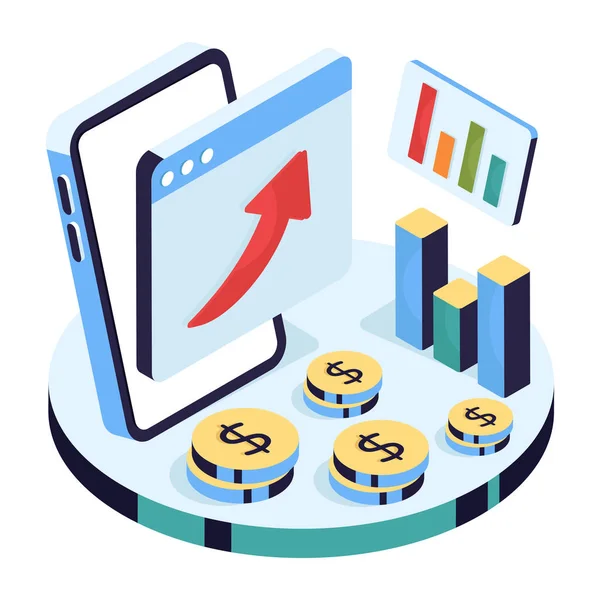 Çevrimiçi büyüme grafiğinin renkli tasarımı