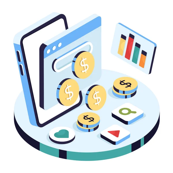 Çevrimiçi paranın vektör tasarımı