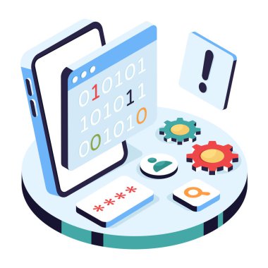 İkili web sitesinin bir illüstrasyon tasarımı