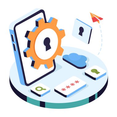 Güvenlik ayarlarının benzersiz tasarım çizimi