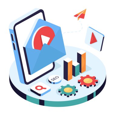 Video postasının renkli tasarım simgesi