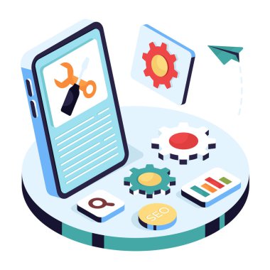 Mobil onarım için düzenlenebilir tasarım simgesi