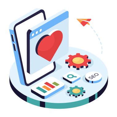 Romantik web sitesinin düzenlenebilir tasarım simgesi