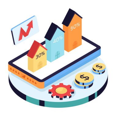 Düzenlenebilir ev indirimi tasarımı illüstrasyonu