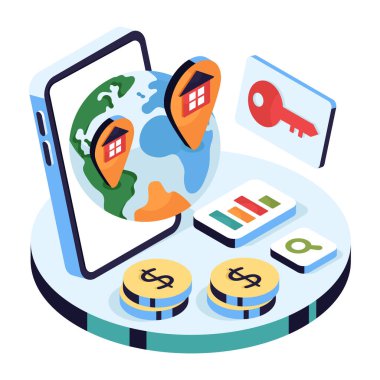 Ev konumunun düzenlenebilir tasarım illüstrasyonu