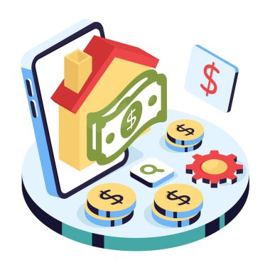 Ev ödemelerinin moda vektör tasarımı