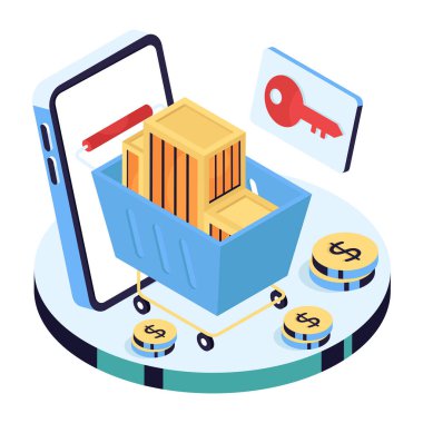 Evden alışveriş için yaratıcı tasarım çizimi