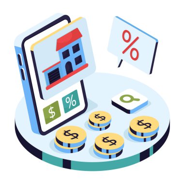 Mülkiyet indiriminin düzenlenebilir tasarım illüstrasyonu