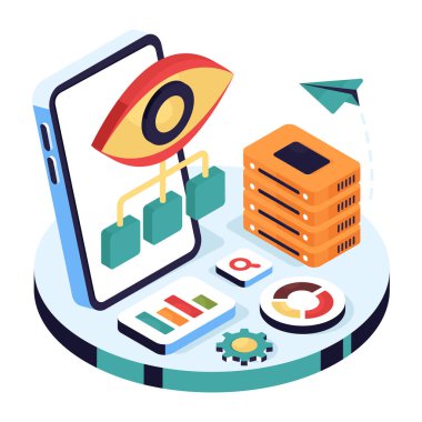 Ağ izleme için düzenlenebilir tasarım illüstrasyonu