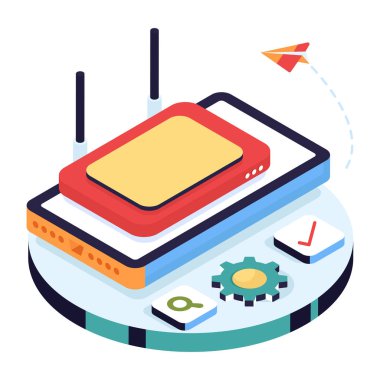 Wi-Fi yönlendiricisinin modern tasarım çizimi