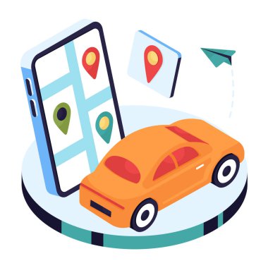 Mobil araba konumunun en iyi tasarım çizimi