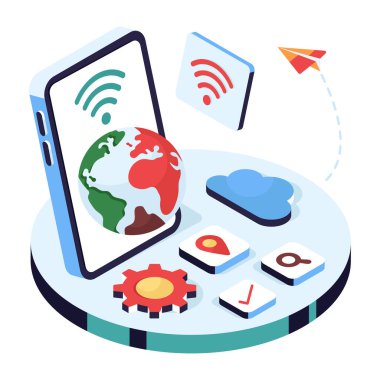 Bulut ağının düzenlenebilir tasarım çizimi