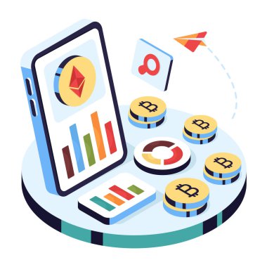 Ethereum analizlerinin vektör tasarımı